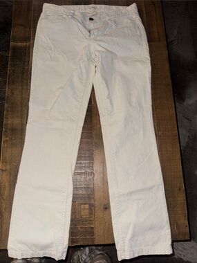 J. Crew White Corduroy Straight Leg Pants